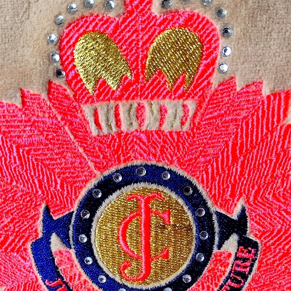 JC Velvet Cream Crest n'  👑 Orange Gold Black Monogram Crystal Embellished NWT - Picture 3 of 12